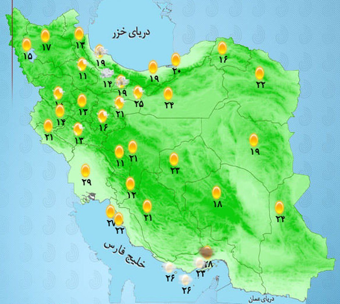 نعمت باران امروز در ده استان کشور/ مراقب بارش تگرگ هم باشید +نقشه هواشناسی