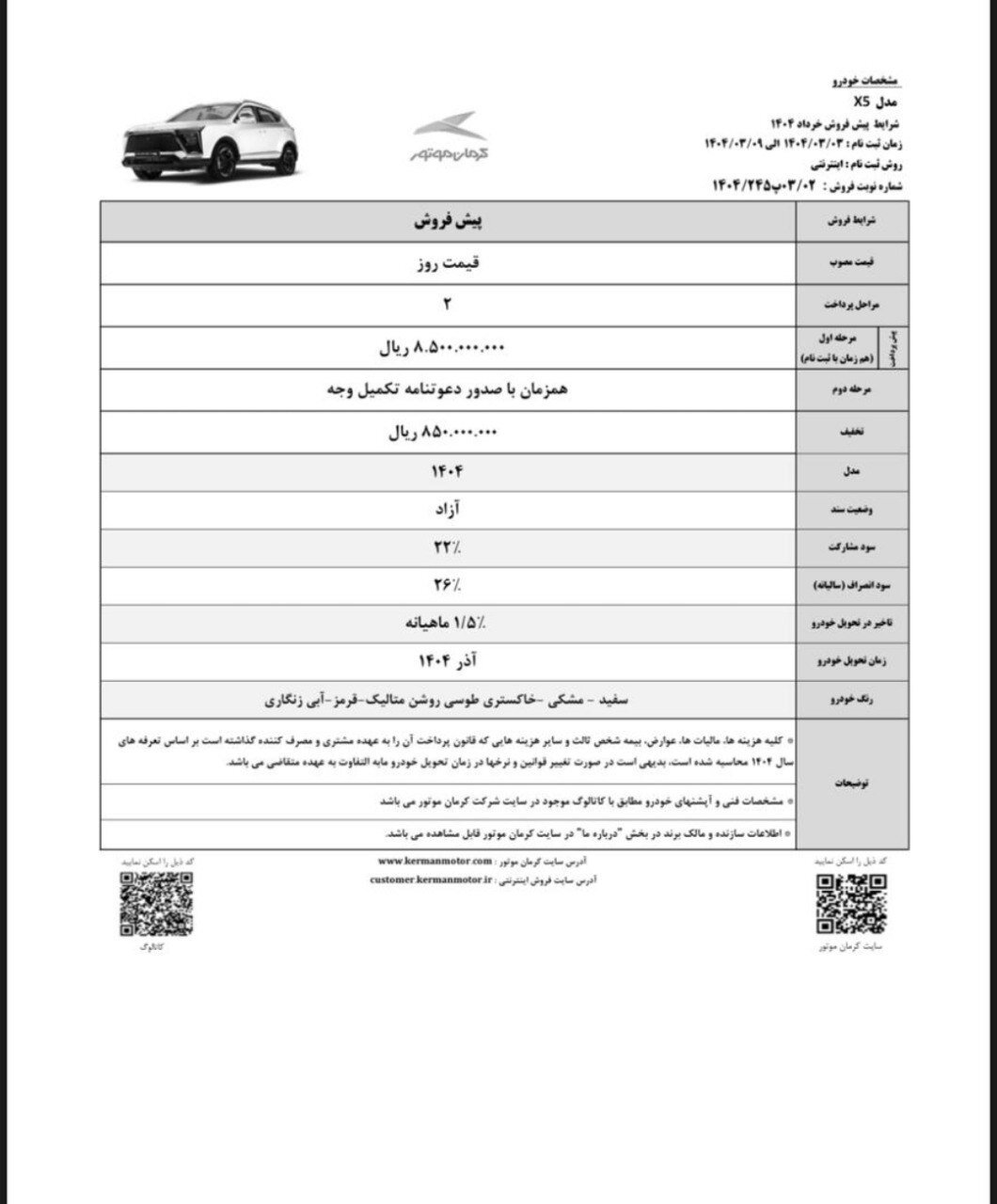 ثبت‌نام پیش فروش ۲ خودرو از ۳ خرداد ۱۴۰۴ +قیمت و مهلت نام نویسی
