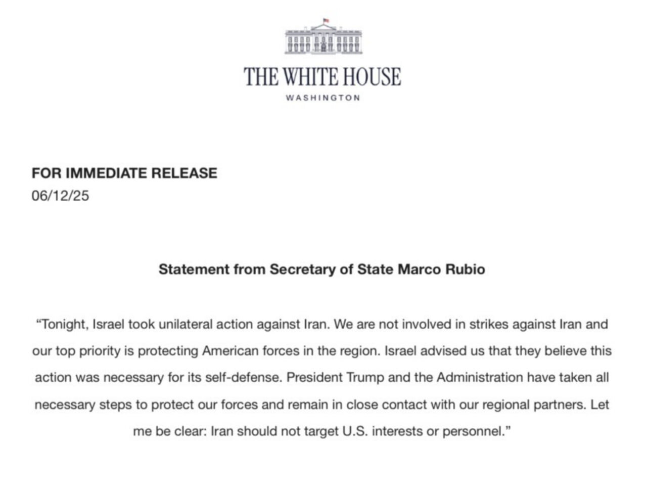 وزیر خارجه امریکا: ما در حملات علیه ایران دخالت نداشتهایم