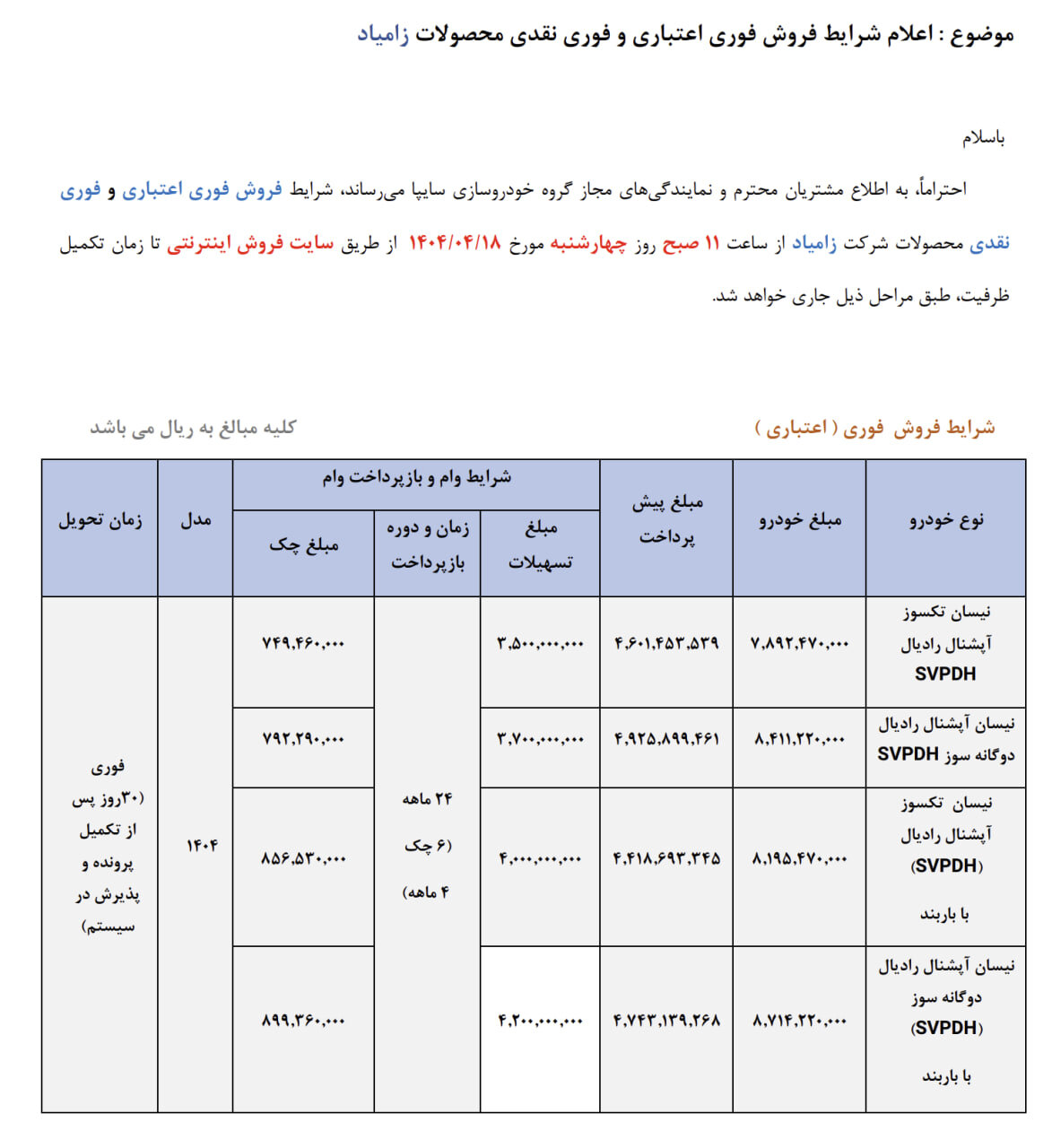 فروش جدید خودرو 18 تیر