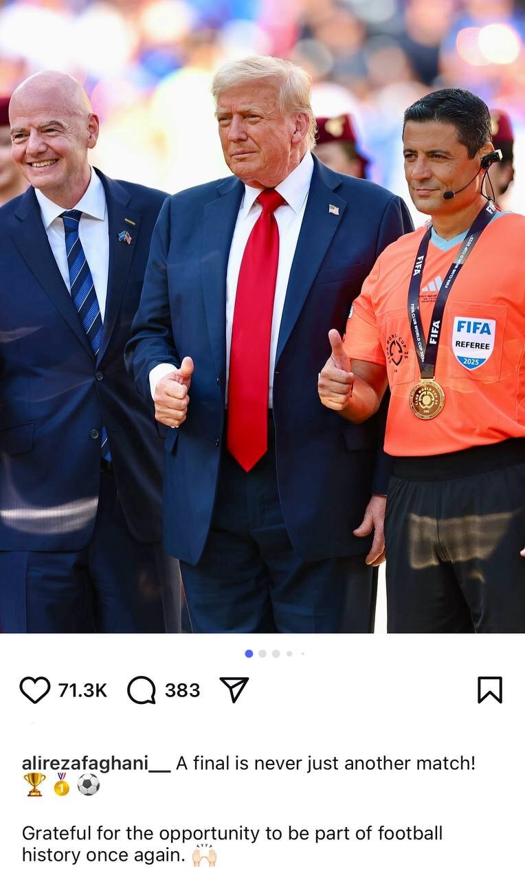 واکنش فغانی به دست دادن با ترامپ؛ یک فینال، هرگز فقط یک مسابقه معمولی نیست +ویدیو و جزئیات