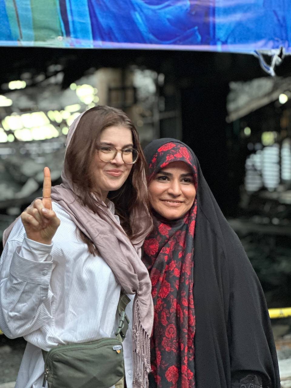 عکس سحر امامی و خبرنگار آمریکایی