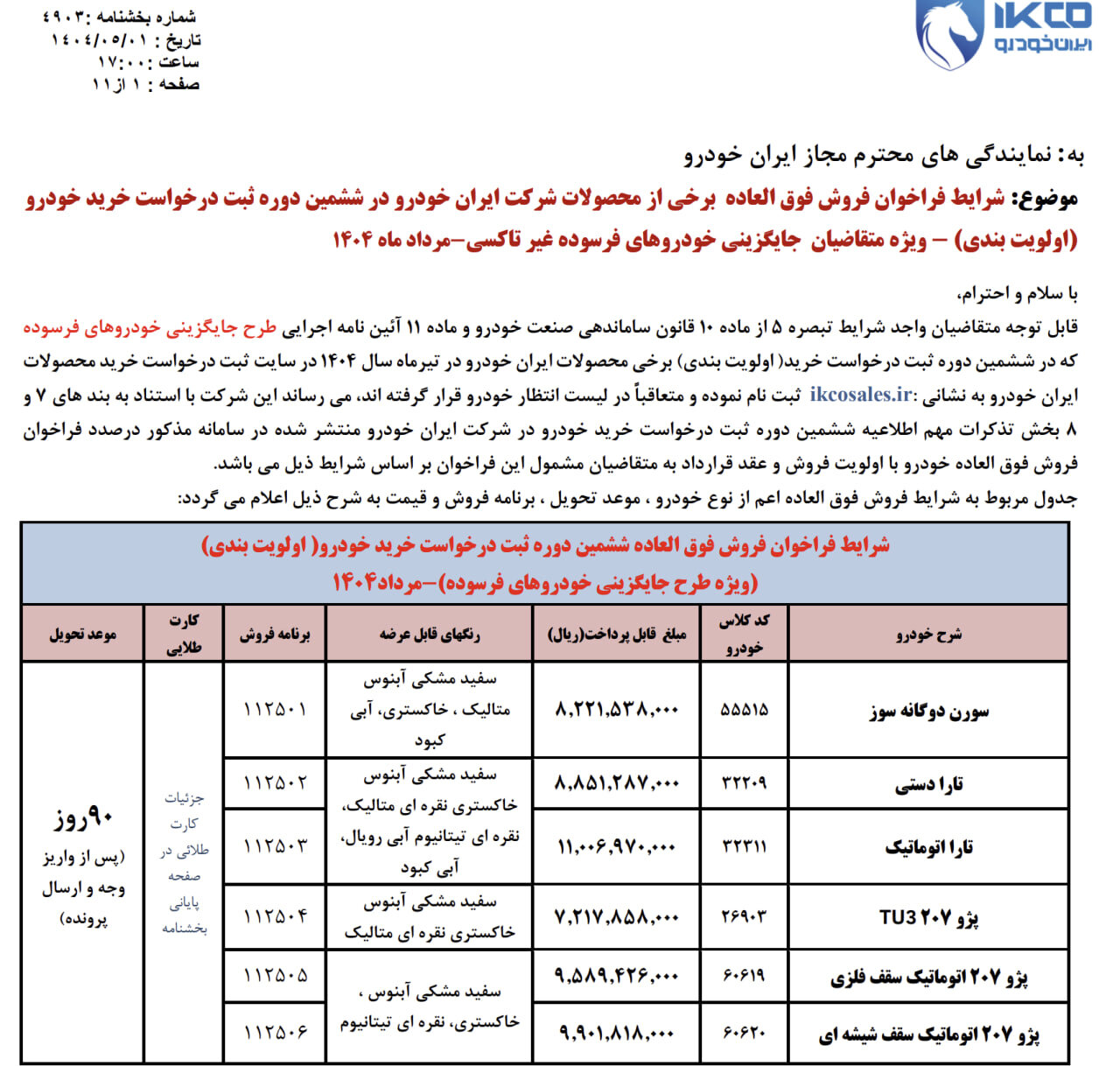 فروش تازه ایران خودرو ویژه مرداد ۱۴۰۴ +قیمت و بخشنامه فروش
