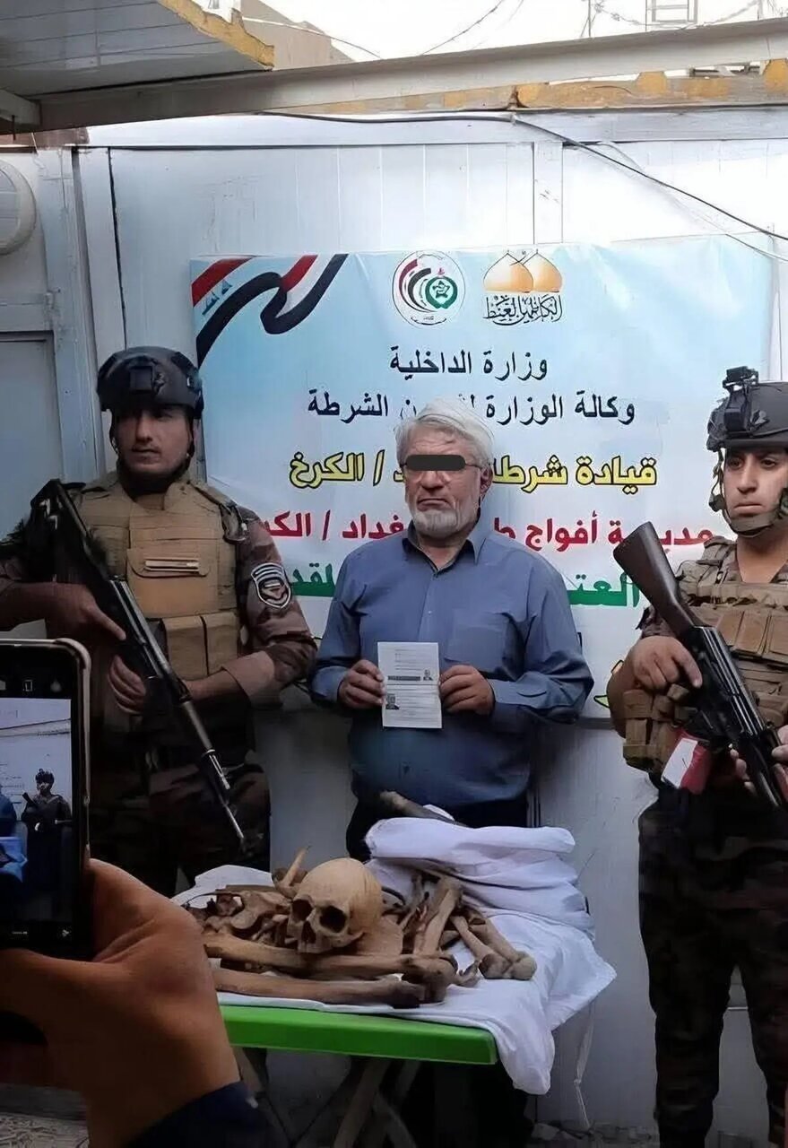 زائر ایرانی که استخوانهای جسد پدربزرگ خود را برای دفن، به عراق برده بود، دستگیر شد +عکس