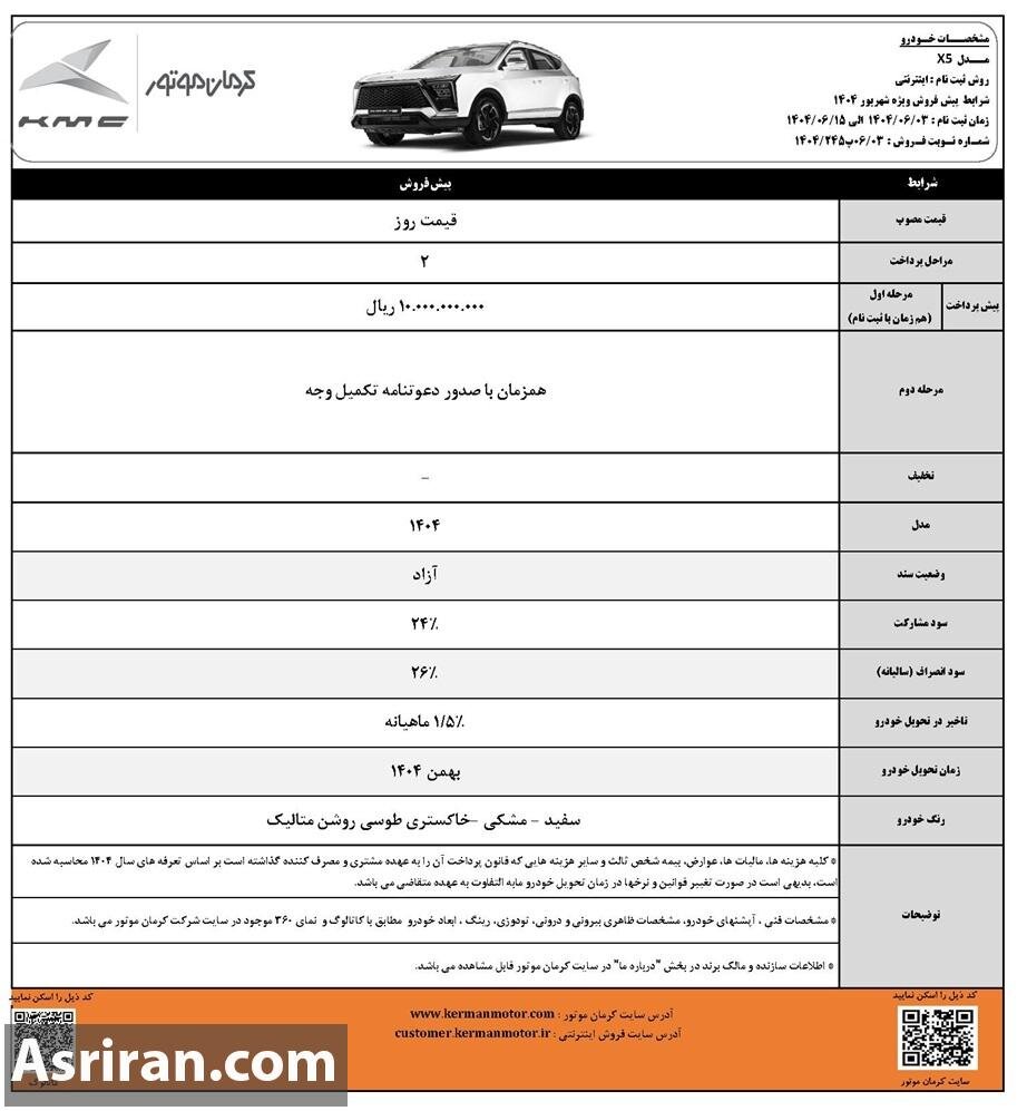 فروش جدید ۴ خودرو از امروز؛ مهلت ثبت‌نام تا ۱۵ شهریور +جدول قیمت