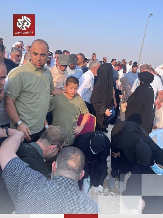 حضور رهبران حماس در خاکسپاری شهدا
