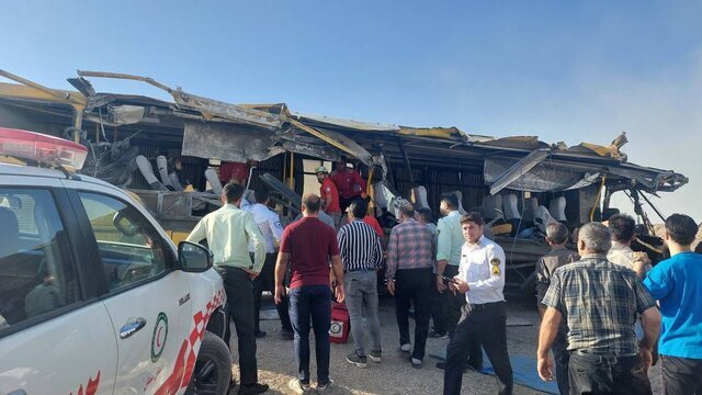 تصادف مرگبار اتوبوس حامل دانشجویان در جاده سمنان