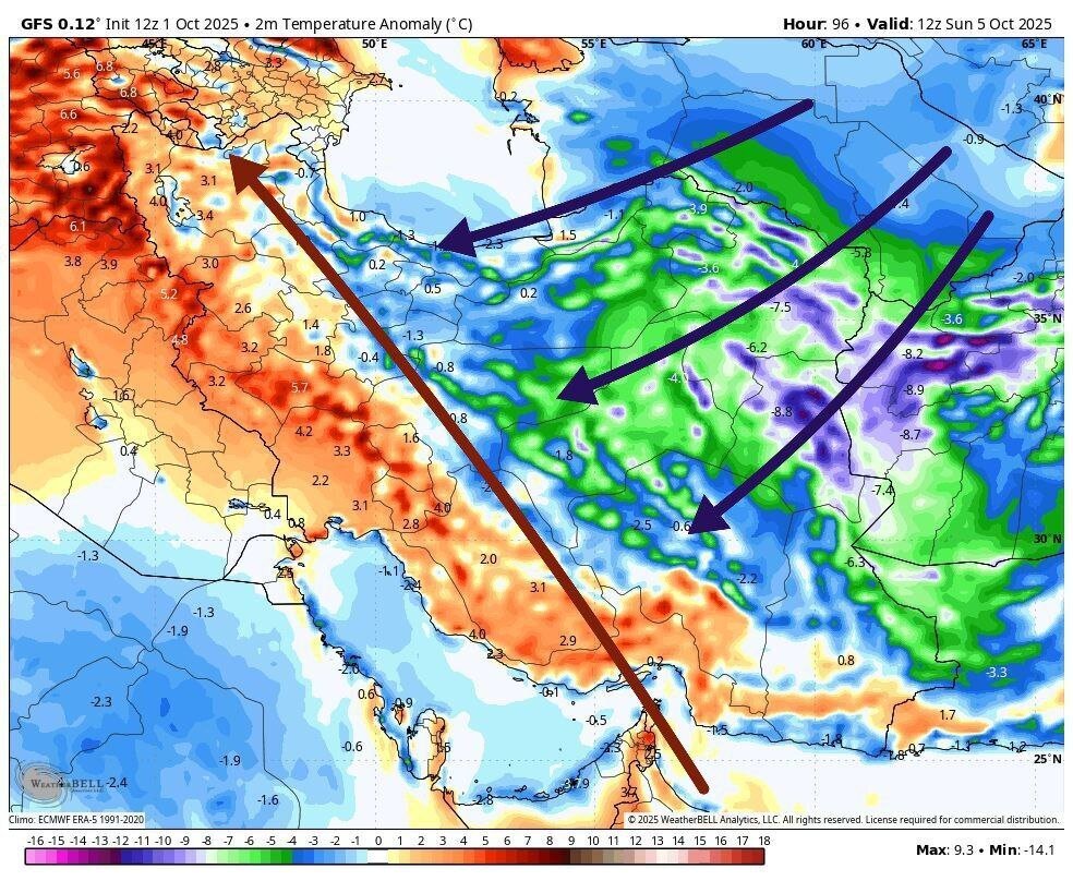 هشدار بارش و سرمای شدید صادر شد +نقشه و هواشناسی ۵ روز آینده کشور