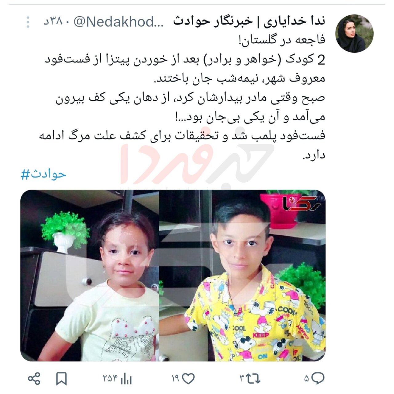 پیتزای سمی عامل مرگ دو کودک در گلستان شد