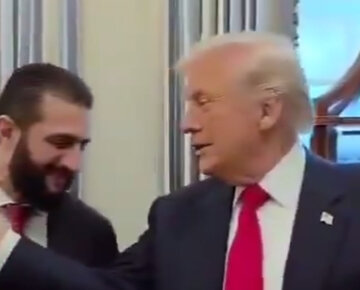 هدیه ویژه ترامپ به جولانی سوژه شد +ویدیو