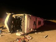 آخرین جزئیات تصادف مرگبار اتوبوس اصفهان - مشهد در نطنز