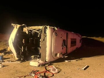 آخرین جزئیات تصادف مرگبار اتوبوس اصفهان - مشهد در نطنز