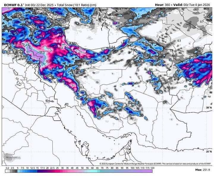 این استان‌ها از فردا بارانی و برفی می‌شوند