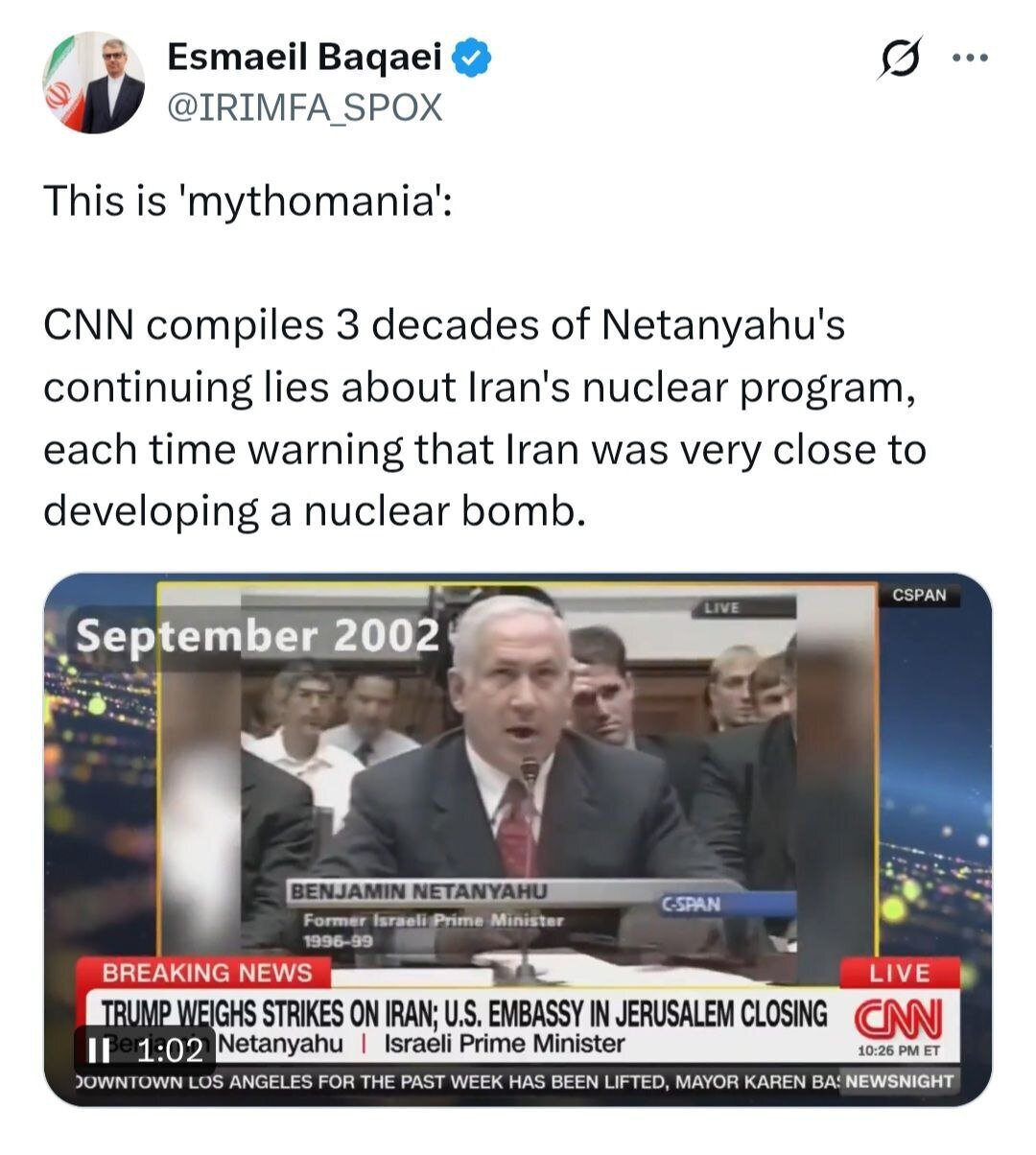 واکنش تهران به ویدئویی که CNN علیه ایران پخش کرد