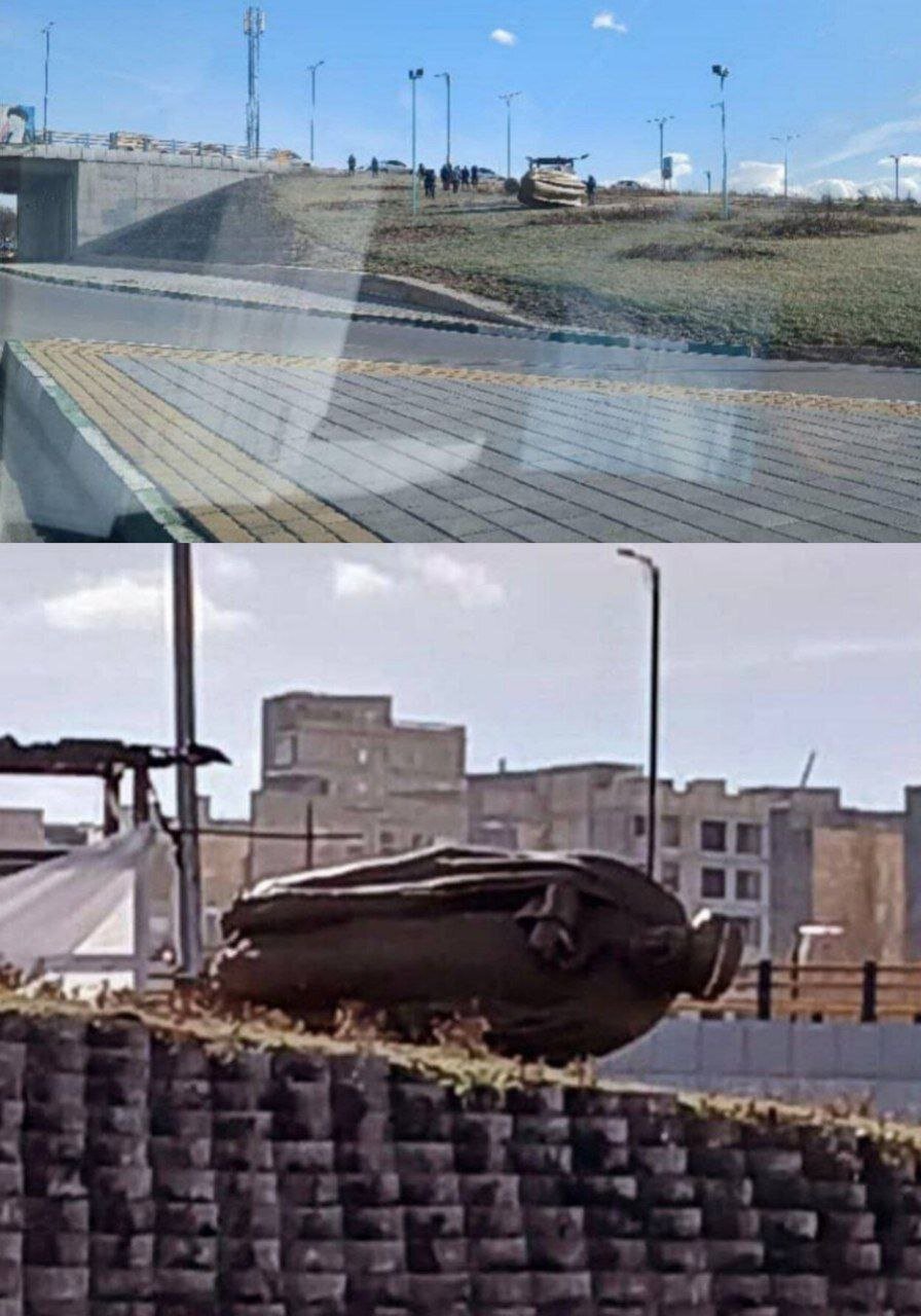 ماجرای سقوط مجسمه مرحوم رئیسی چیست؟ +عکس