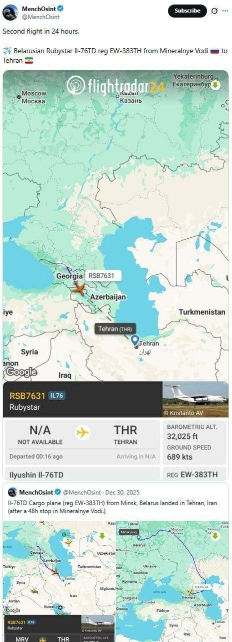 ادعای پروازهای پنهانی روسها به تهران و تبریز