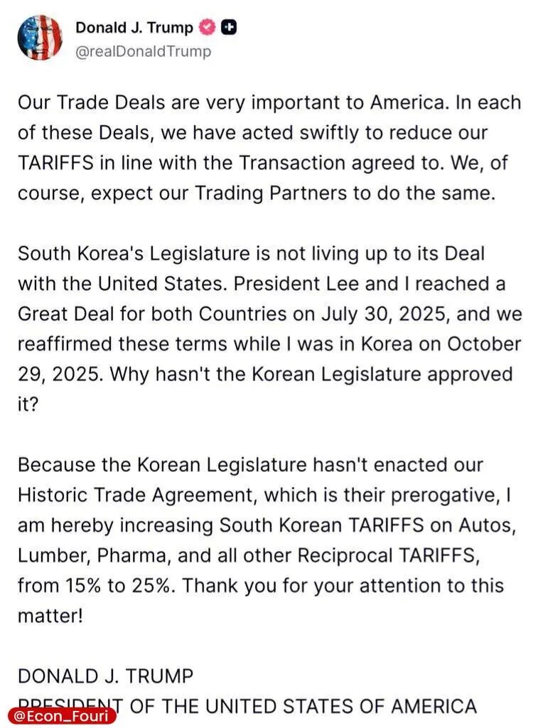 توئیت جنجالی ترامپ علیه کره جنوبی