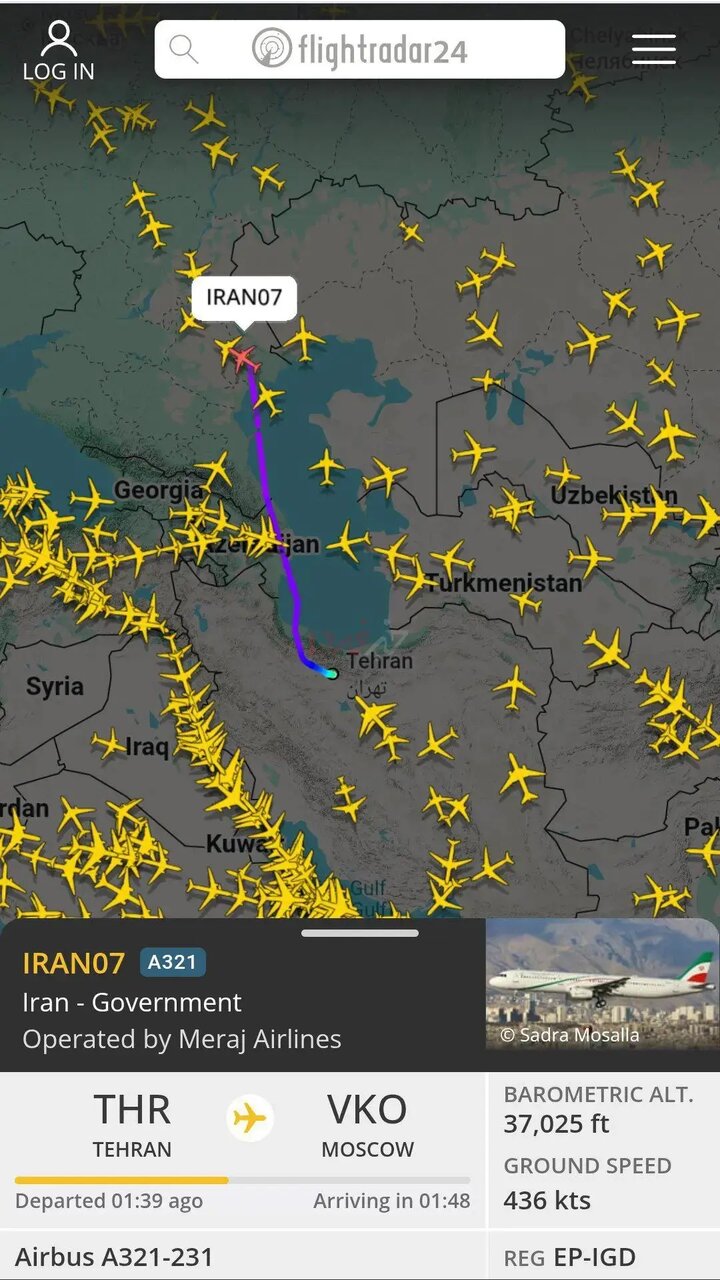 هواپیمای دولتی ایران راهی مسکو شد