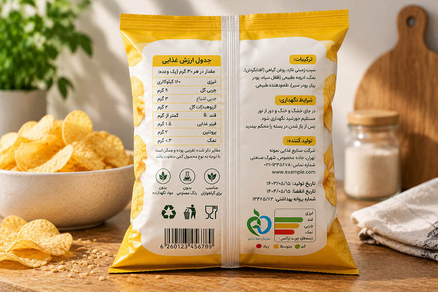 چه اطلاعاتی باید روی بسته بندی مواد غذایی درج شود؟