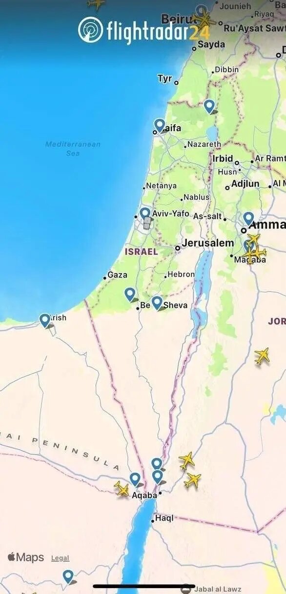 آسمان اسراییل کلیر شد