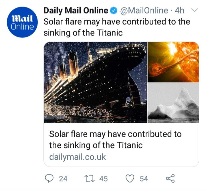 نقش عجیب "شراره خورشیدی" در غرق شدن کشتی معروف تایتانیک