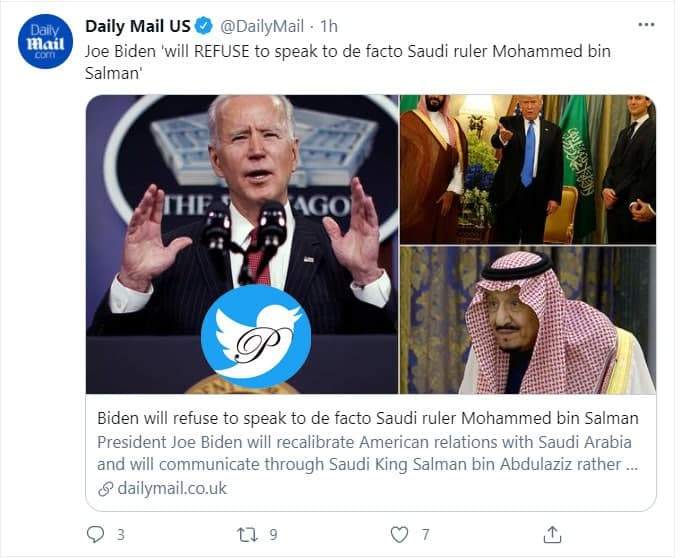 جو بایدن جواب ولیعهد عربستان را نداد! جو بایدن جواب ولیعهد عربستان را نداد!