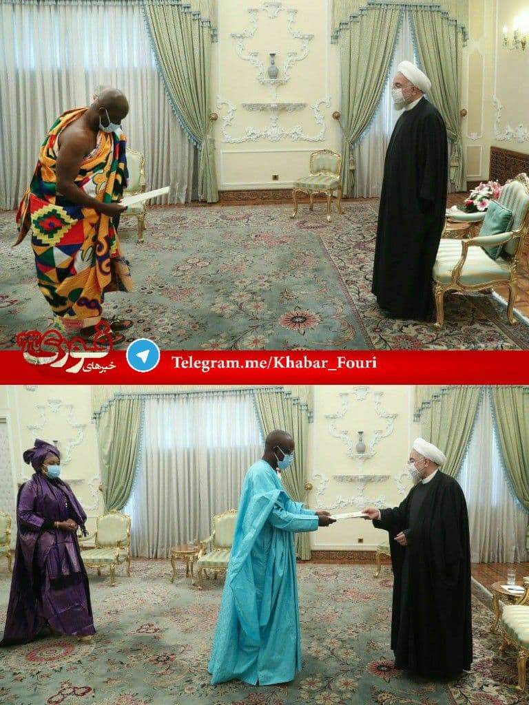 ببینید: لباس خاص سفیر جدید غنا و سفیر جدید سنگال در دیدار با روحانی