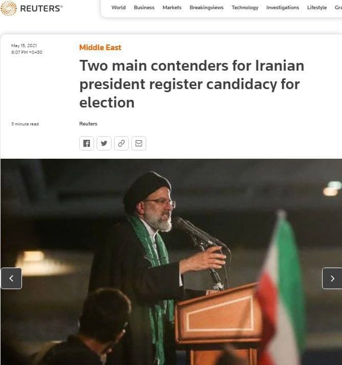 رویترز نامزدهای اصلی انتخابات ایران را اعلام کرد! +عکس رویترز نامزدهای اصلی انتخابات ایران را اعلام کرد! +عکس