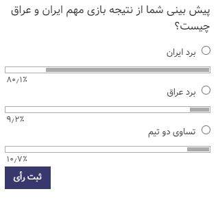 پیروزی قاطع ایران مقابل عراق پیش از شروع بازی +عکس پیروزی قاطع ایران مقابل عراق پیش از شروع بازی +عکس
