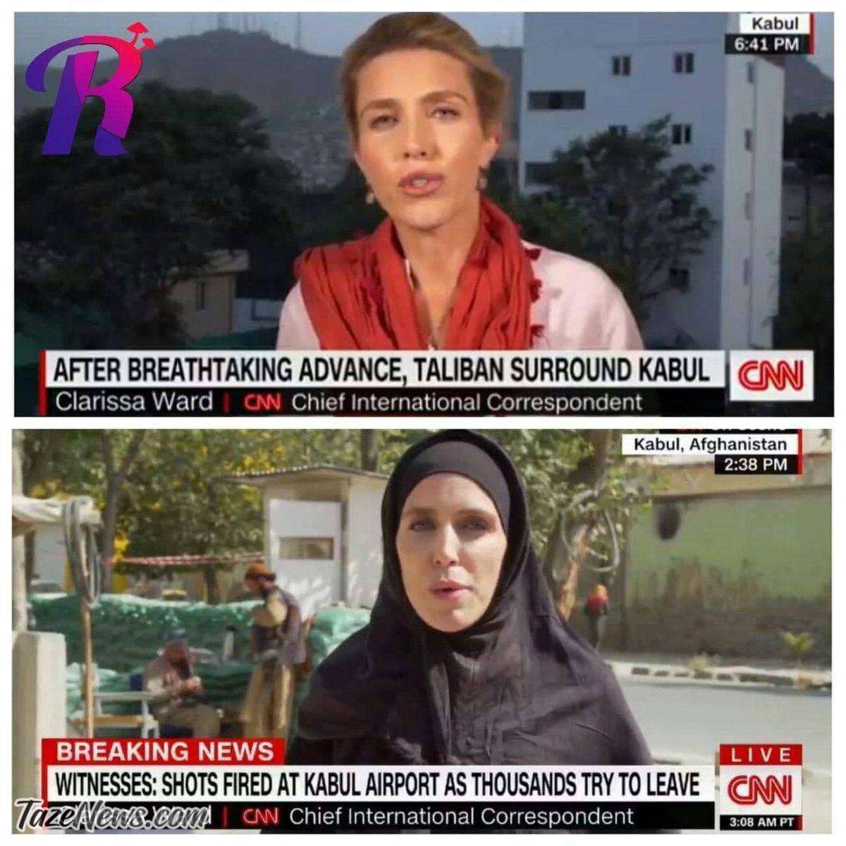 عکس| طالبان خبرنگار زن CNN را با حجاب کرد! عکس| طالبان خبرنگار زن CNN را با حجاب کرد!
