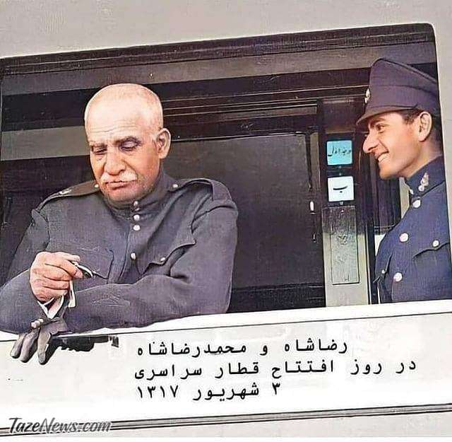 عکس رضاشاه و محمدرضا، شهریور 1317 عکس رضاشاه و محمدرضا، شهریور 1317