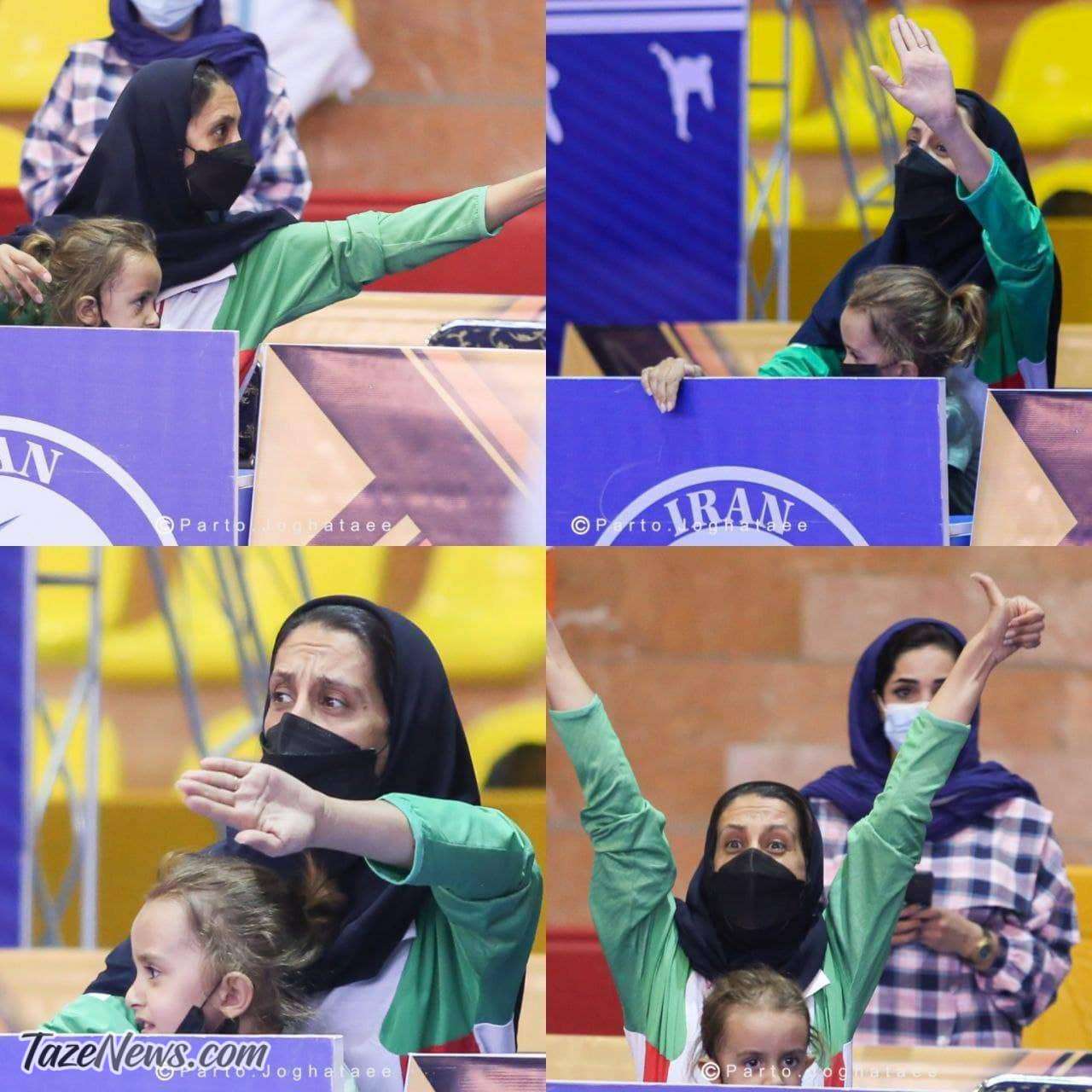 تصاویر خانم مربی که بچه به بغل، شاگردانش را کوچ کرد