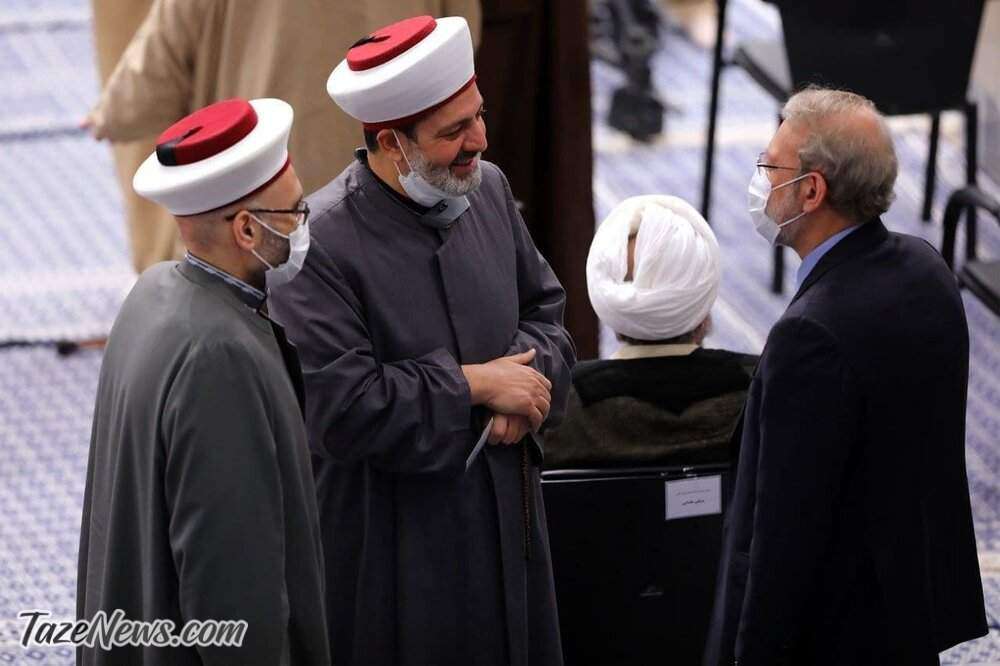 عکس| حضور علی لاریجانی در دیدار میهمانان کنفرانس وحدت اسلامی با رهبری