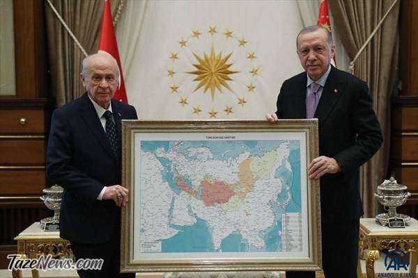 بخشهایی از ایران در نقشه اهدایی به اردوغان! بخشهایی از ایران در نقشه اهدایی به اردوغان!