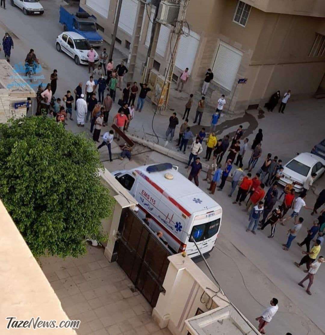 تصاویر| اولین فوتی زلزله هرمزگان بر اثر سقوط تیر برق