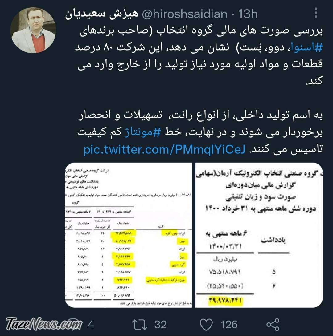 «اسنوا» هم وارداتی از آب درآمد! +عکس