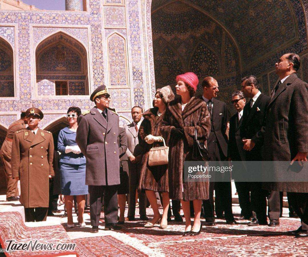 عکسی تاریخی از سفر ملکه الیزابت و همسرش به اصفهان عکسی تاریخی از سفر ملکه الیزابت و همسرش به اصفهان