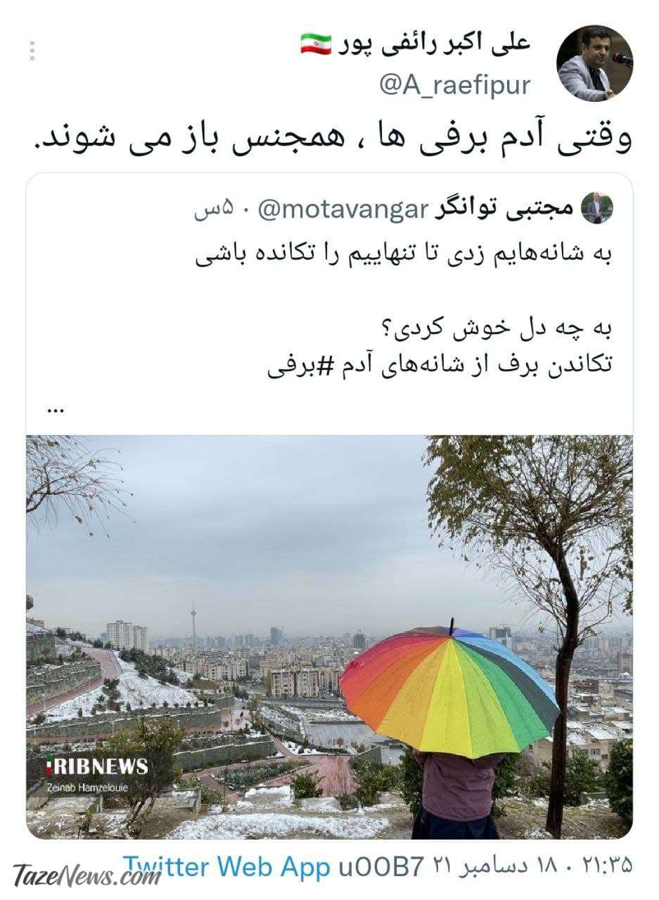 متلک توهین‌آمیز رائفی‌پور به نماینده تهران +عکس