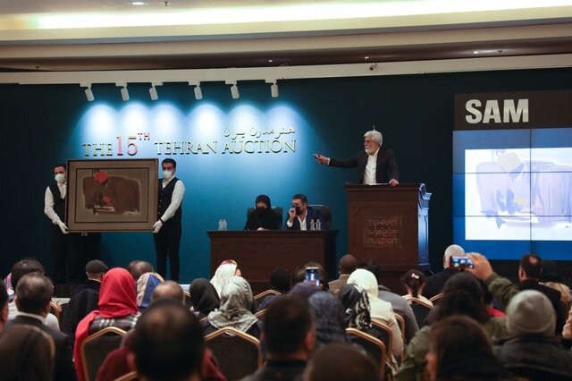 ویدئوی جنجالی از تابلوی ۱۴ میلیاردی در حراج تهران که رکورد شکست