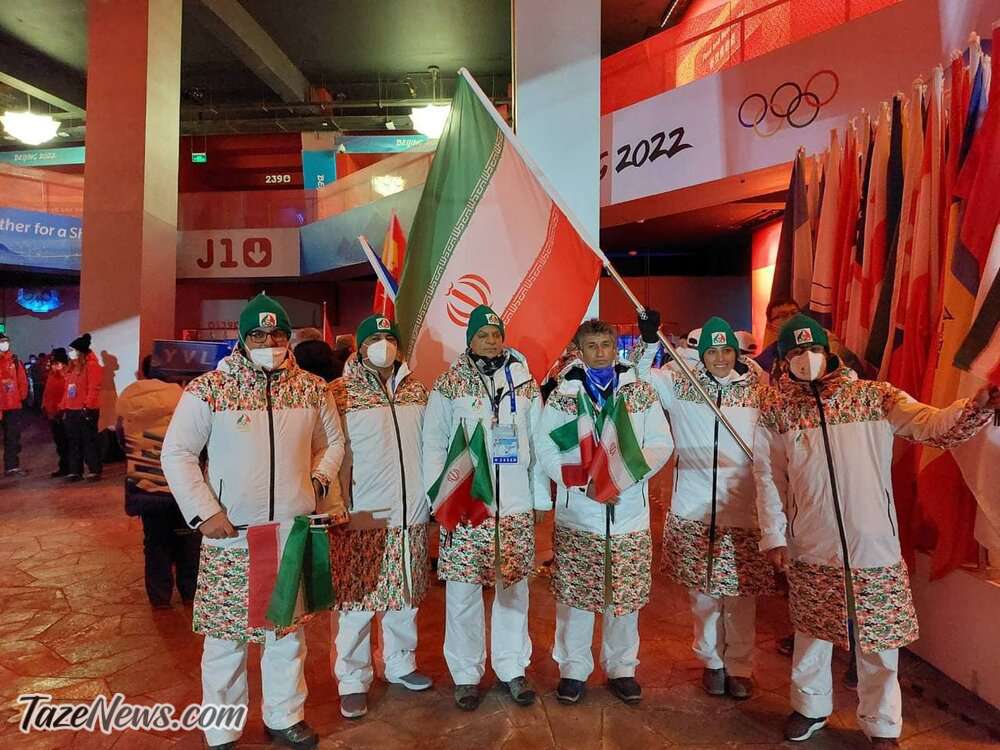 تصاویر| کاروان ایران در افتتاحیه المپیک زمستانی ۲۰۲۲ پکن