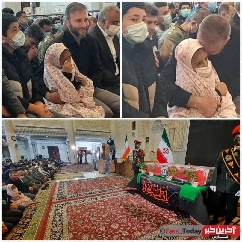 تصاویر| اشک‌های تلخ فرزندان شهید رنجبر در فراق پدر