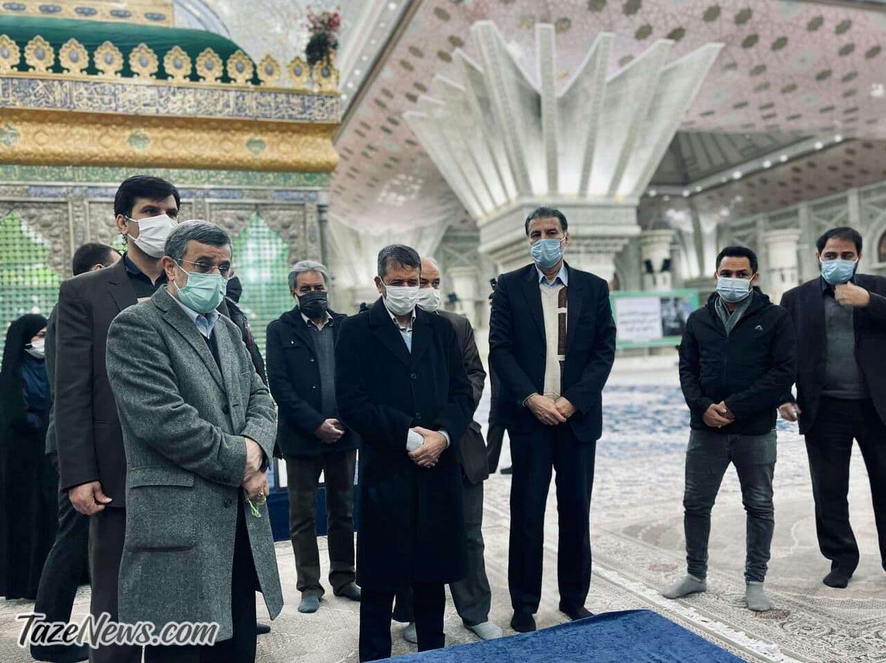 سیدحسن خمینی به استقبال احمدی‌نژاد در حرم امام(ره) نرفت +عکس