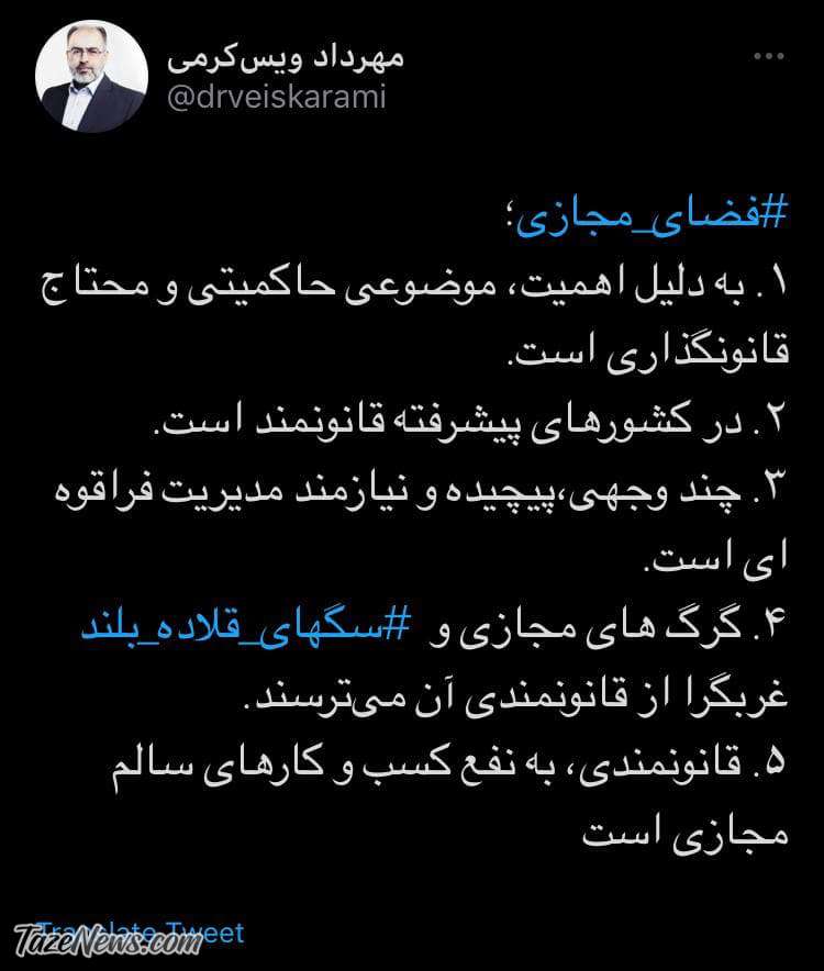 توهین‌ آشکار نماینده موافق طرح صیانت به منتقدان: سگ‌های قلاده بلند غربگرا! +عکس