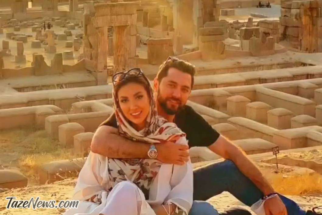 عکس عاشقانه دو نفره بهرام رادان و همسرش