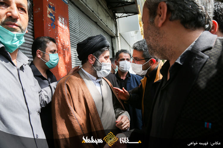 فرزند رهبر انقلاب در مراسم تشییع پیکر آیت‌الله بجنوردی +تصاویر