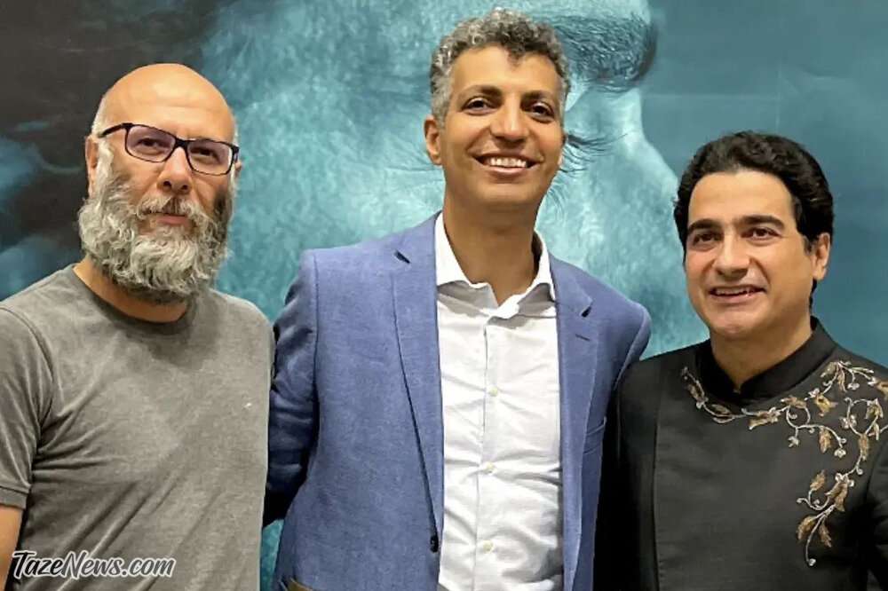 عکس یادگاری عادل فردوسی‌پور و محمد بحرانی در کنسرت شجریان