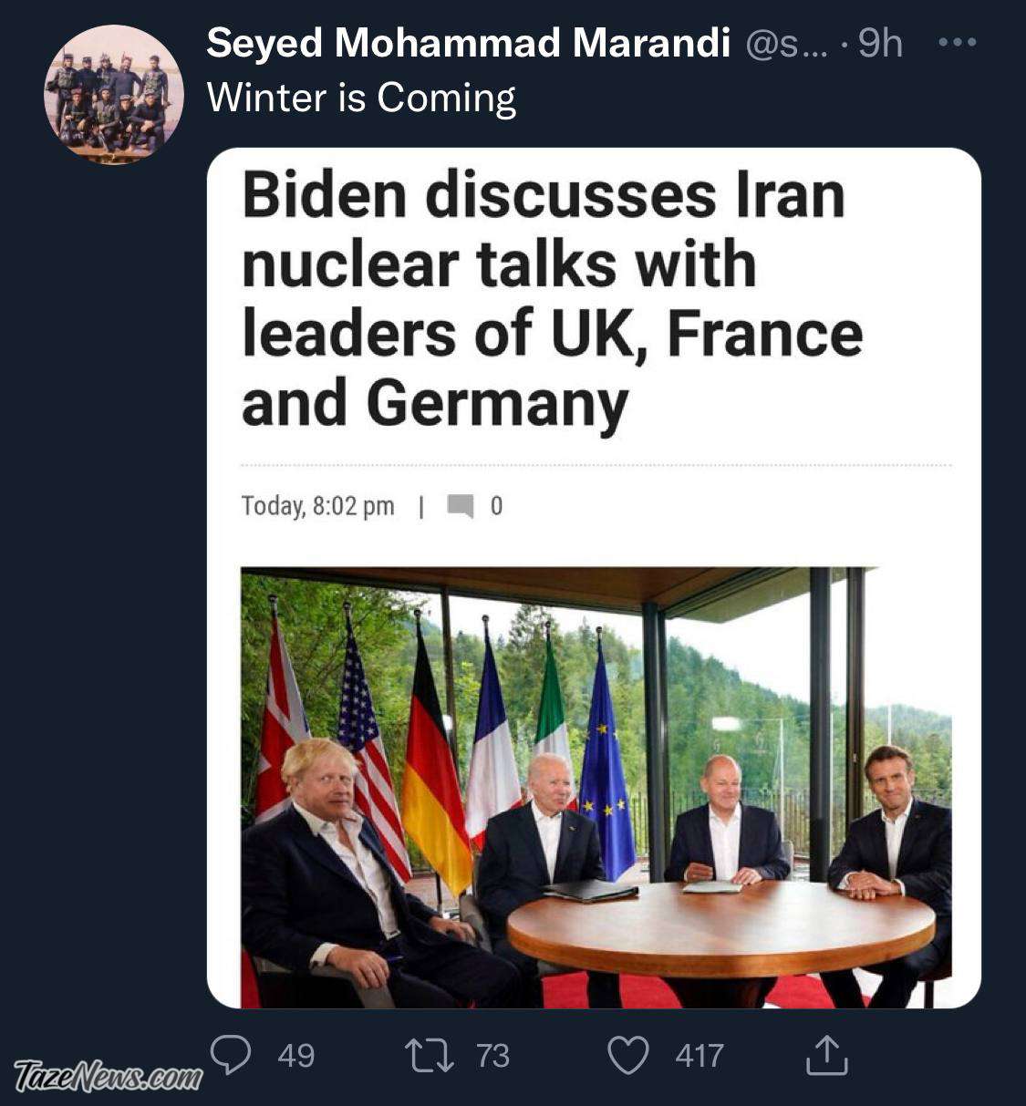 نتیجه گفتگوی مقام‌های اروپایی با بایدن درباره برجام: زمستان در راه است!