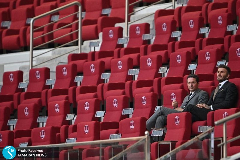 عکس| دیوید بکام تماشاگر بازی ایران و انگلیس در الخلیفه