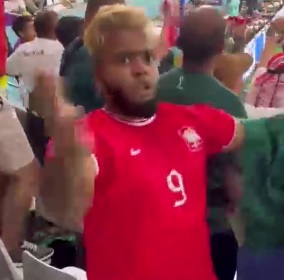 ویدئو| حزب بادترین هوادار جام جهانی قطر؛ تغییر از عربستان به لهستان در چند ثانیه!