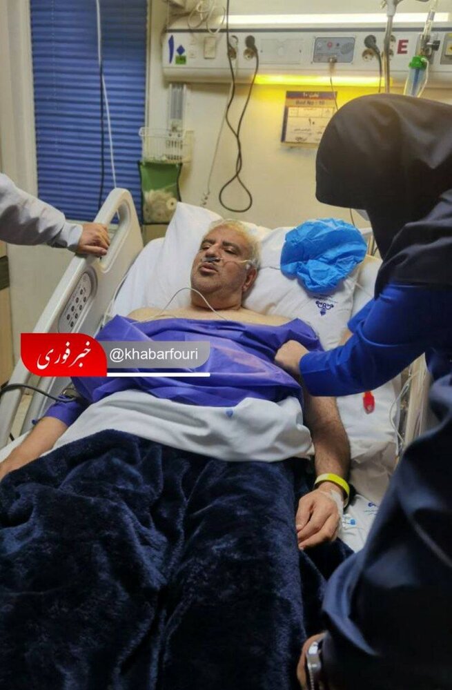 تصویری از وزیر نفت رئیسی روی تخت بیمارستان بعد از حمله قلبی